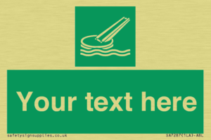 Custom sign safe condition Marine evacuation slide